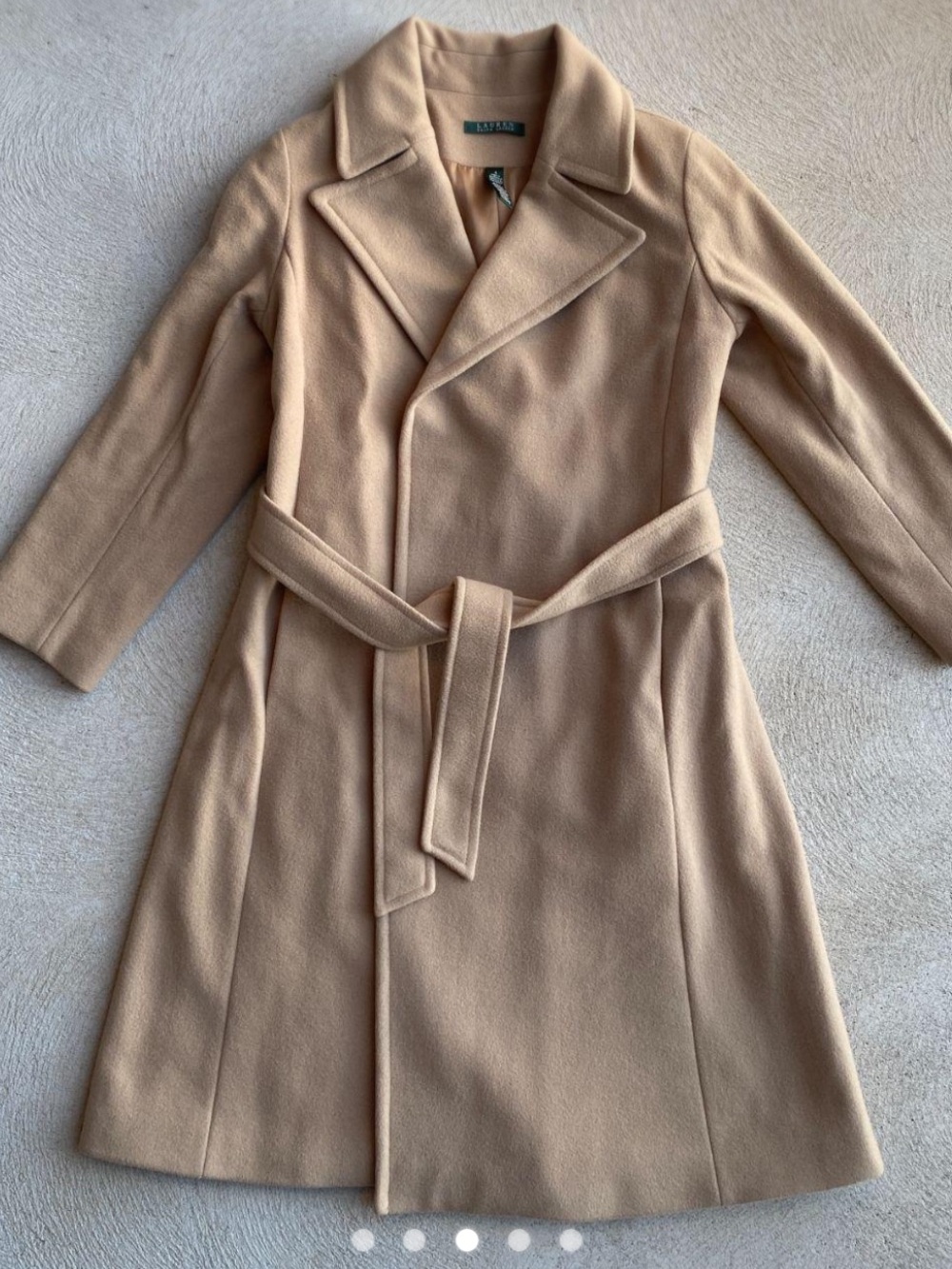 Ralph Lauren Camel Belted Wool Coat